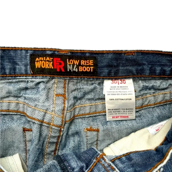 Ariat Men's M4 Work FR Low Rise Bootcut Jeans 30 x 3010 0484